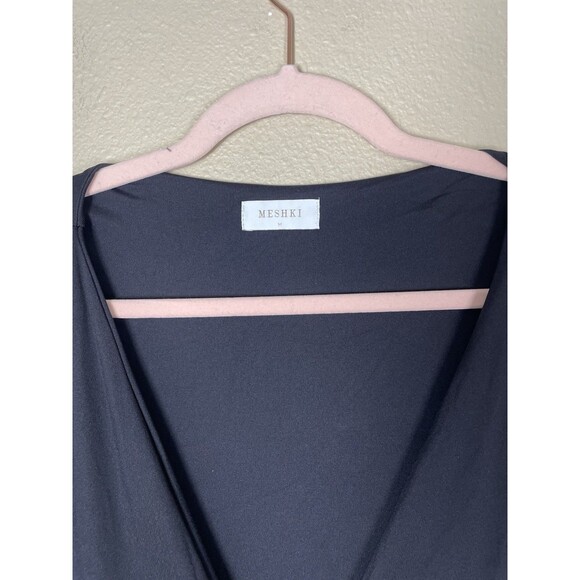 Meshki Gillian Recycled Nylon Long Sleeve Stretchy Dress In Black Size Medium - Picture 5 of 12